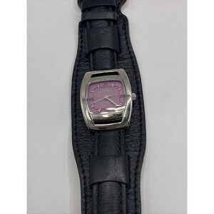 Levi Strauss Signature Women's Quartz Watch Black Leather Band- New Battery